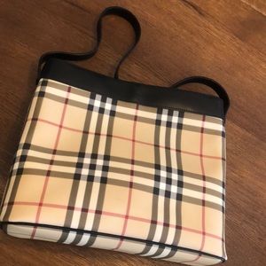 Burberry plaid hobo bag